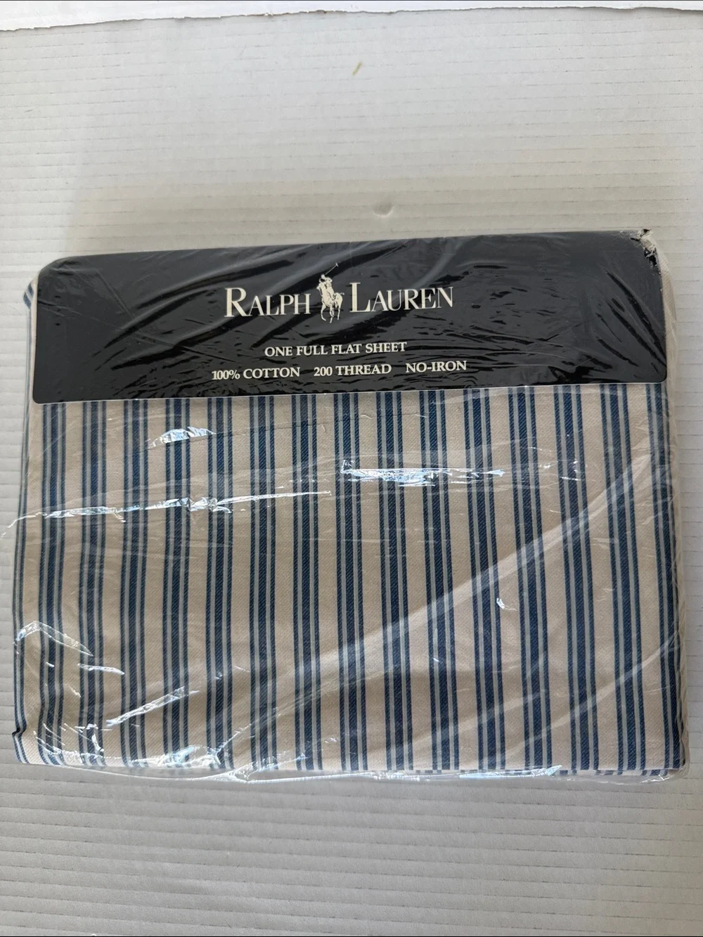 Ralph Lauren Home Collection Claudine Blue Flat Sheet Full Size **As Found** - Picture 3 of 6